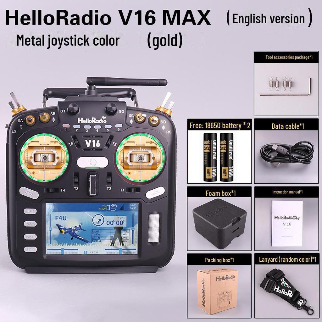 HelloRadio V16 MAX: Open Source Multi-Protocol Remote Control with Metal Joystick and High-Frequency EdgeTX for Drones