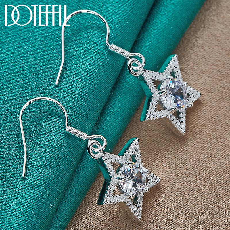 AAA Zircon Star Earrings Silver Fashion Jewelry