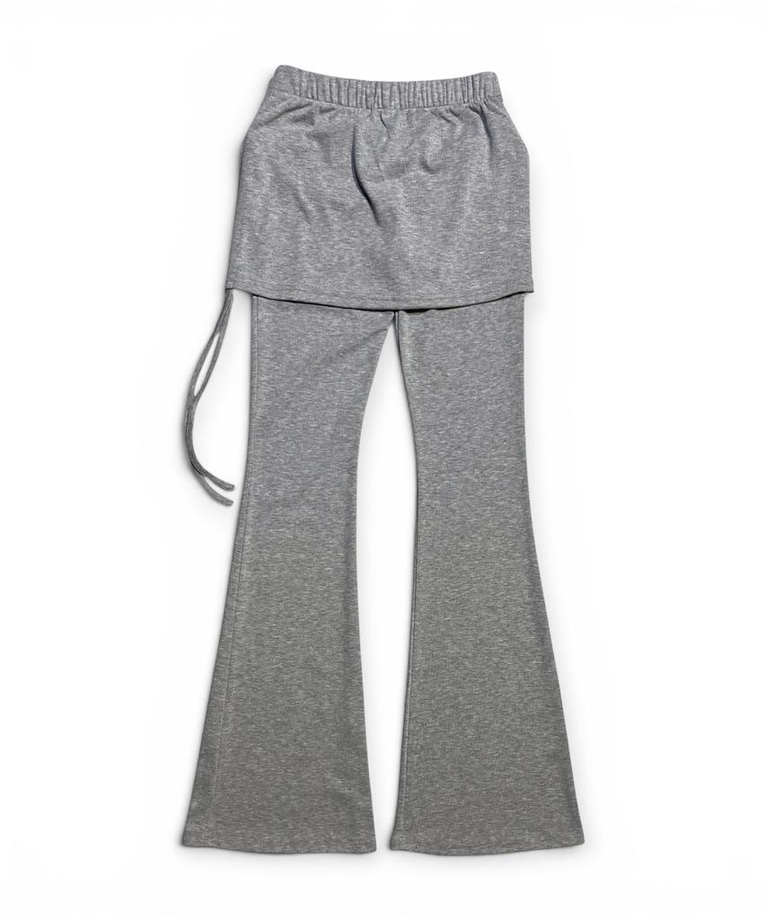 Bonseullipi Crystal Dust Layered Flare Skort Pants (Moon Ash)