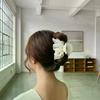 Elegant Flower Hair Clip – Resin Bow Mesh Ponytail Holder Korean Style Solid Color Gift