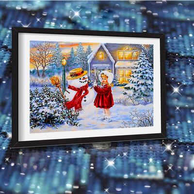 Full Square/Round Drill Diamond Painting Snow Girl 5d DIY Diamond Embroidery Snowing Christmas Mosaic Needlework Home Decor