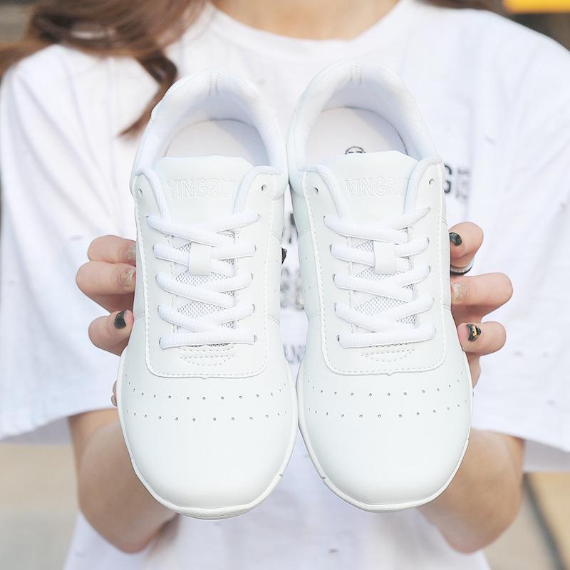 Yingrui Women's White Aerobic Dance Shoes - Soft Sole, Non-Slip, Perfect for Cheerleading and Children's Training (Model 610)