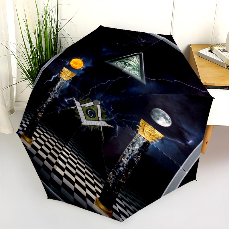 1PC Freemasonry Umbrella Portable Folding Umbrella Iron Frame Hole Bone Structure Outdoor Home Umbrella A5
