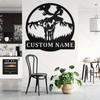 Moose Metal Wall Art, Personalized Family Name Sign, Silhouette Home Decor, Outdoor Garden Entryway Gift
