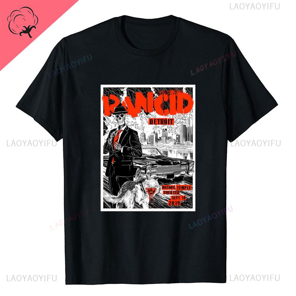 Rancid Band Short Sleeved Tshirt for Mens Summer American High Street Print Cool Pure Half Sleeves Trendy Printed Tshirt Top