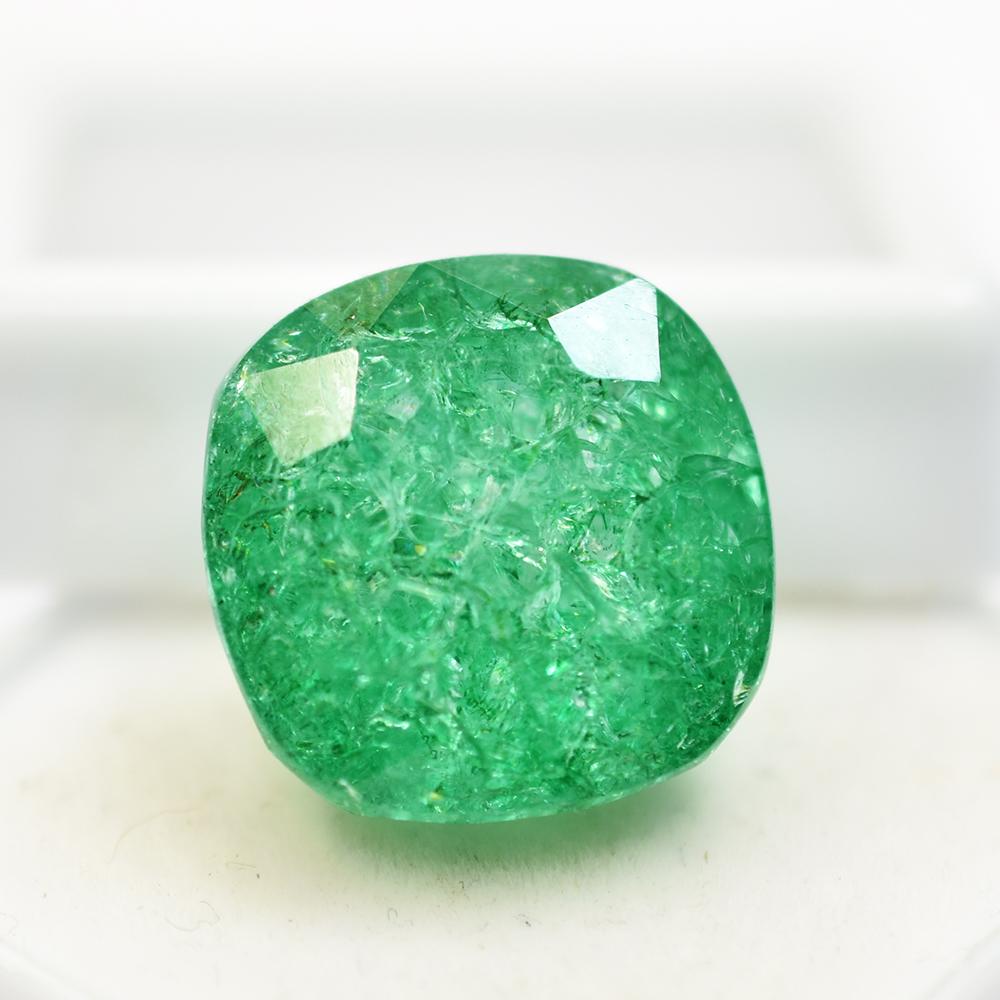 Natural CERTIFIED Green Emerald SQUARE Cushion Cut 17.65 Ct Loose Gemstone