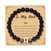 Black Matte Stone & Tiger Eye Square Cross Pendant Bracelet