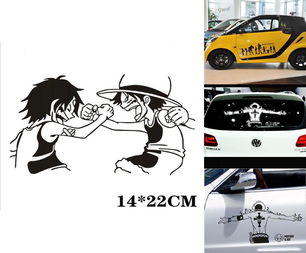 Premium Quality One Piece Portgas D Ace Car Body Sticker Reflective Design For Classic Appeal