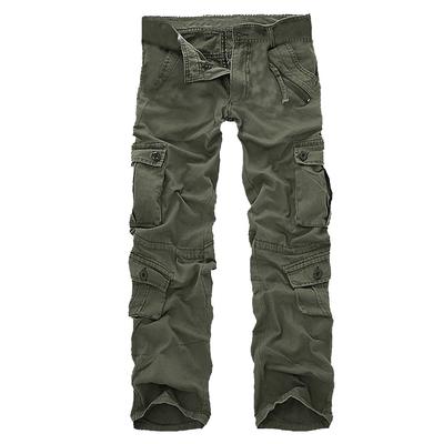 (SU)Men's Fashion Casual Cotton Multi-pocket Outdoors Work Trouser Cargo Long Pants