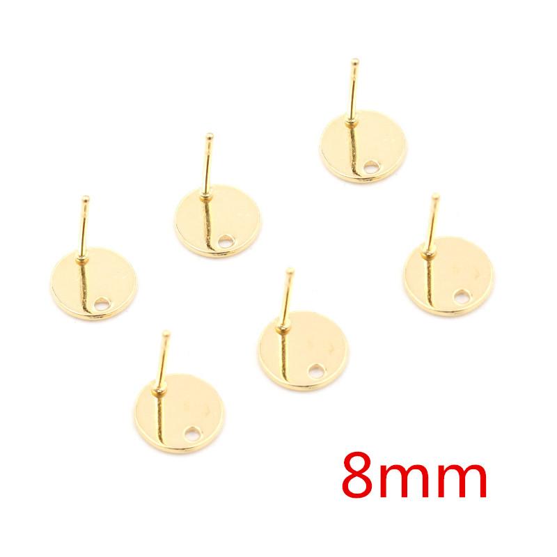 20pcs 316 Stainless Steel Gold Color Geometric Earring Stud Earring Posts Connector For DIY Earrings Jewelry Making Supplies