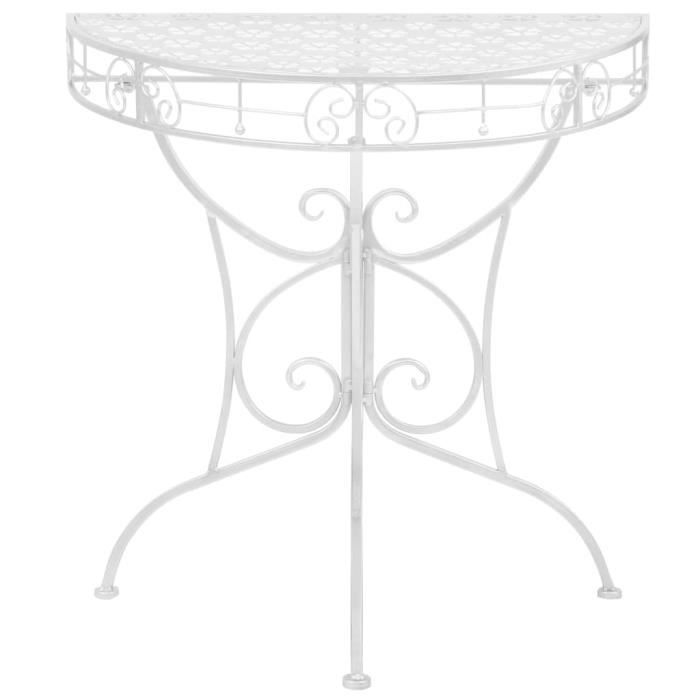 VidaXL Vintage Semi-circular Metal Side Table 72x36x74 Cm Silver