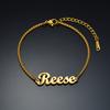 Atoztide Custom Name Bracelet for Women Blade Beads Chain Personalized Stainless Steel Handmade Bangle Birthday Jewelry Gift