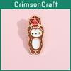 Adorable Japanese Anime Metal Brooch Featuring Cartoon Animal Weasel With Dice In Glossy Finish