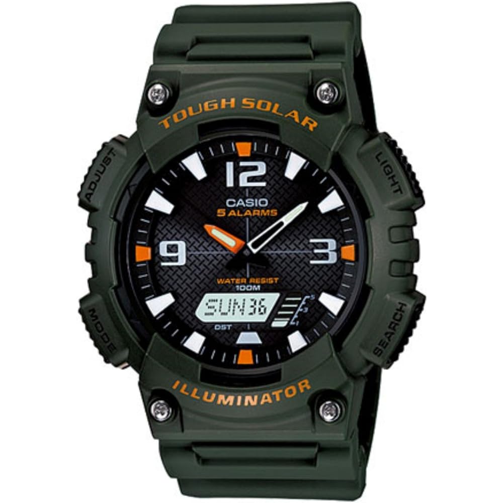 Casio Men s Analog-Digital Solar Watch Green 50m Water Resistant AQ-S810W-3A