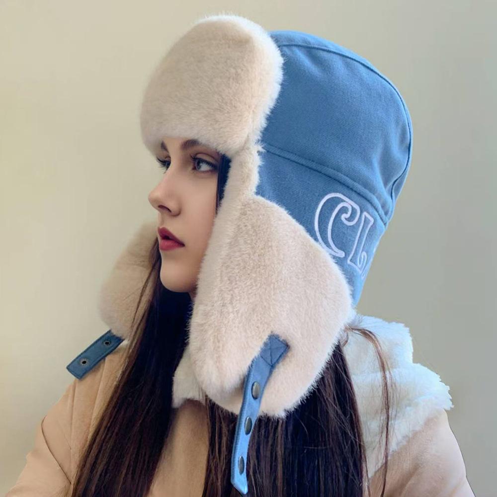 Plush cap outdoor cycling skiing versatile ear protection hat Lei Feng hat men's and women's autumn and winter thickened warm artifact