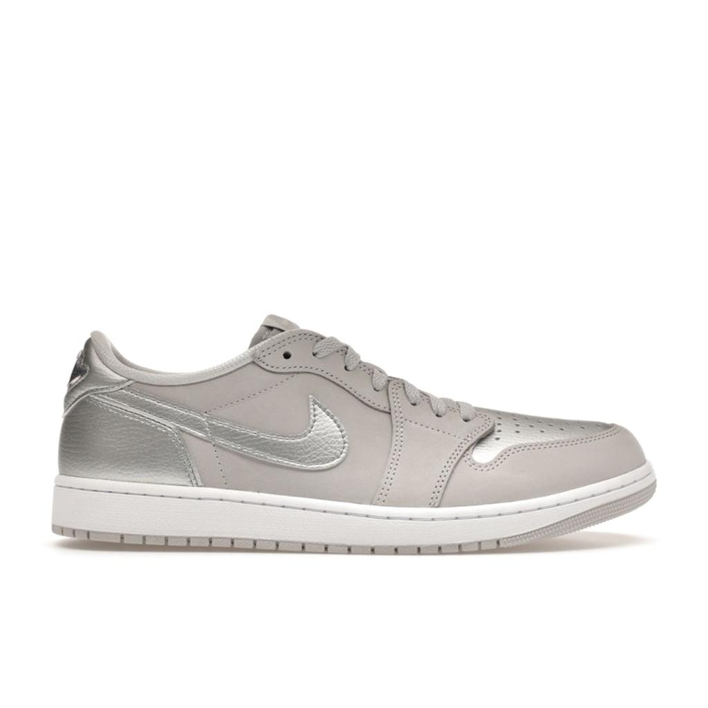 Air Jordan 1 Retro Low OG Metallic Silver Unisex Sneakers Grey Neutral-Grey White CZ0790-002