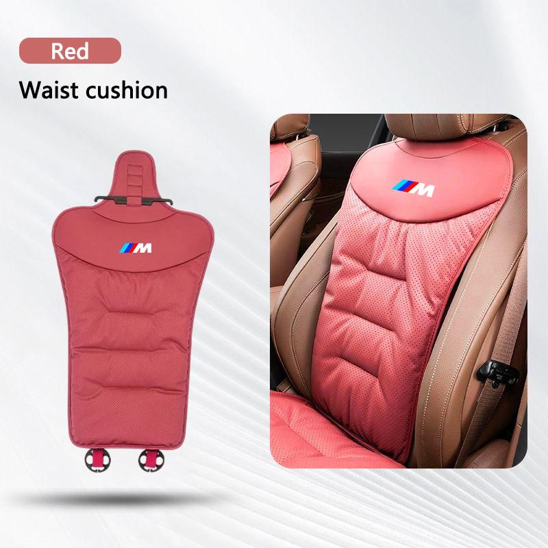 SQLI6 Leather Breathable Car Cushion Soft Backrest Mat Seat Pad Cover for BMW M E46 E90 E87 F30 F10 G20 G30 X3 X5 M3 M4 M5 Accessories
