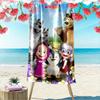 Masha and the Bear Cartoon Design Beach Towel Quick-drying for Travel Outdoor Sports Jogging Beach and Swimming