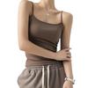 Summer Basic Tanks Spaghetti Strap Camis Solid Stretch Tops for Women Sleeveless Slim Fit Basic Solid Knitted Camisole