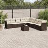VidaXL Garden Lounge Set with Cushions 10 Pcs, Patio Sofas, Patio Furniture Set, Outdoor Furniture, Brown 3217793