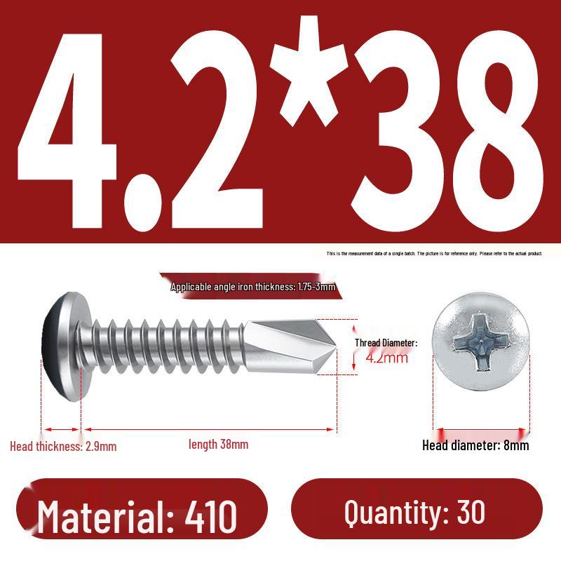 Stainless Steel 304 Phillips Round Head Self-Drilling & Tapping Screws, M3.9/M4.8/M5.5 Swallowtail Bolts