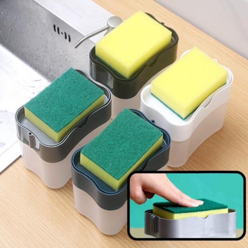 Press one-touch detergent dispenser and pump container No. 01. One-touch detergent sponge pumping gray