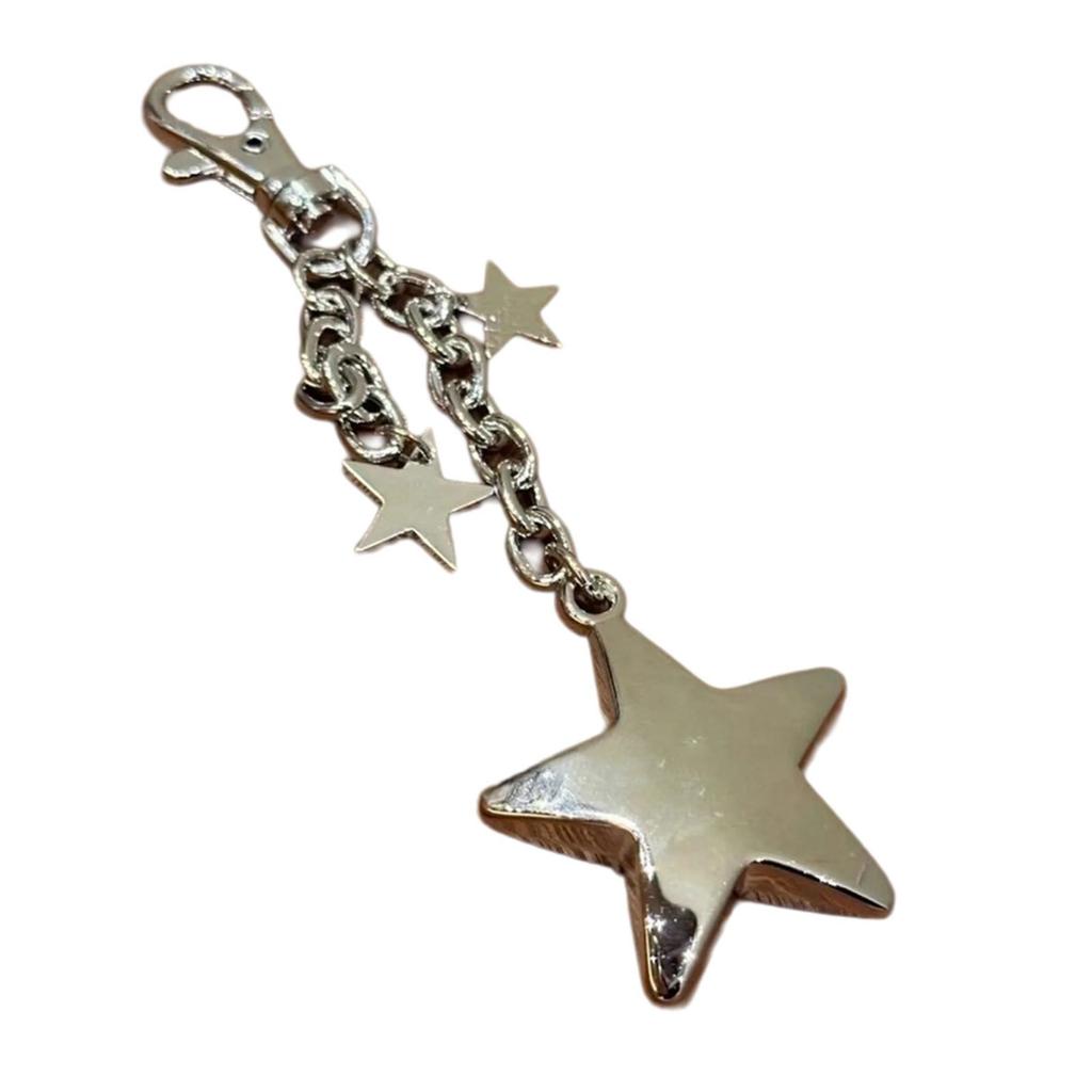 Star Key Ornament Gothic Hanging Ornament Fashion Keychain Charm Alloy Texture Suitable for Bag and Key Decorating