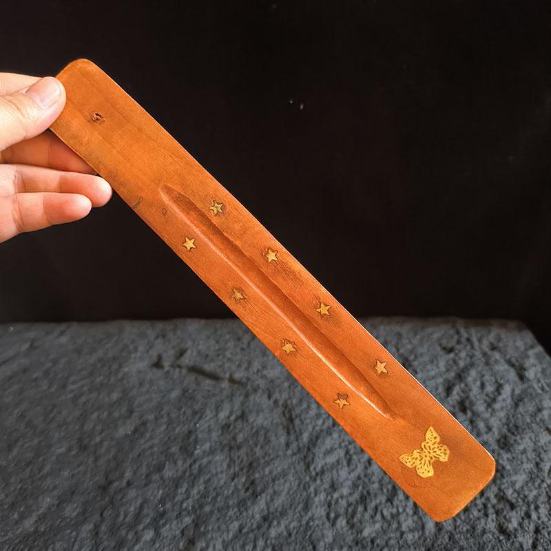 

1 шт. Будда Подставка для благовоний из цельного дерева Ручной работы Сандаловый аромат Подставки для благовоний Инкрустация Медный слон Цензор