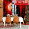 Set Of 2 Flat Printing Curtains Without Rod Moonlit Feline Halloween Festival Fashion Semi Festive Curtain With Light Filtering Polyester