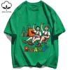 Attività Campeggio Felice Per Coppie Stampa T-Shirt Basiche Uomo T-Shirt Larga Casual Estiva Manica Corta Cotone Hip Hop Top
