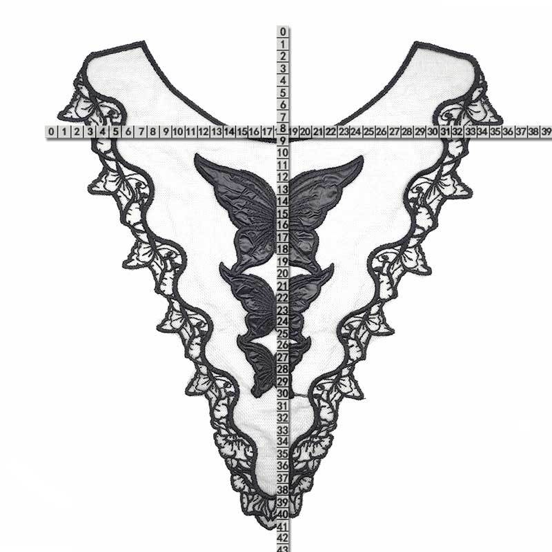 Water-soluble Lace Collar, Mesh Bottom Cloth Embroidered Collar, Colored Lace Embroidered Corsage, Butterfly Flower Fake Collar.