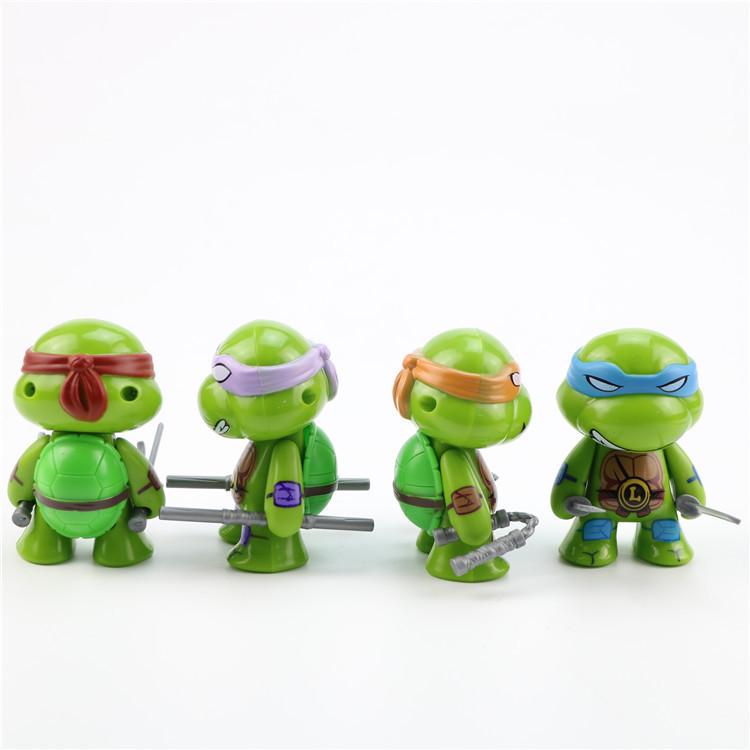 4 Style Teenage Mutant Ninja Turtles Q-Version Figures - Creative Anime Doll Models for Car Decoration