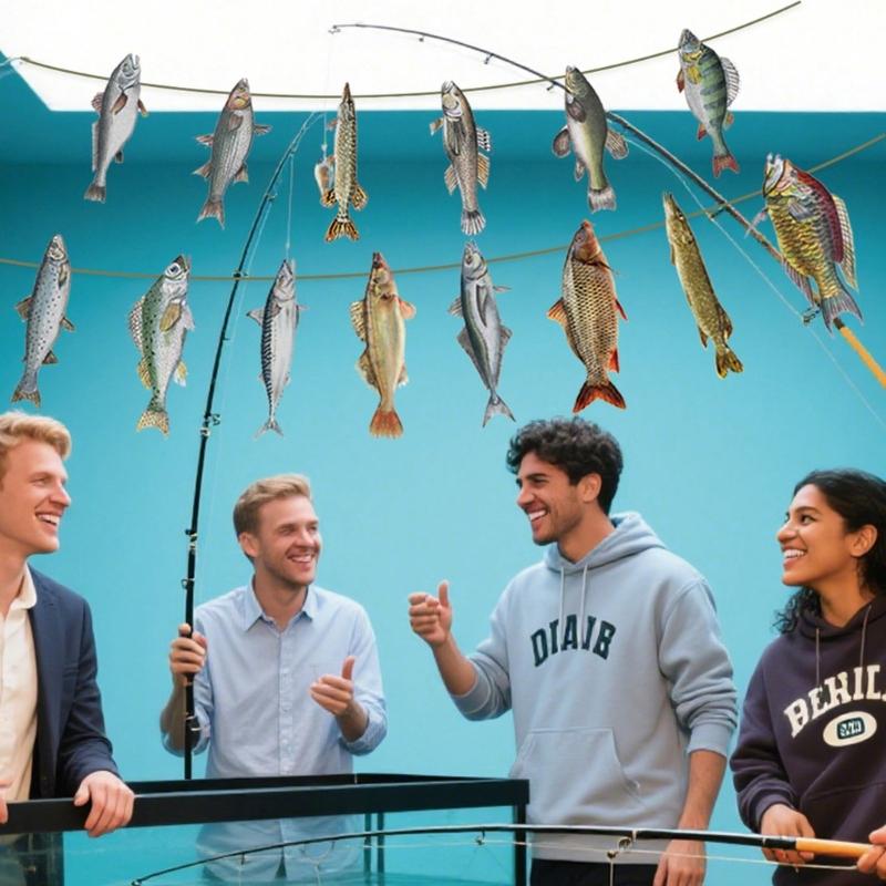 Fish Theme Party Decorations Fish Shape Paper Ceiling Decoration Hanging Ornament Retirement Birthday Party Decoration