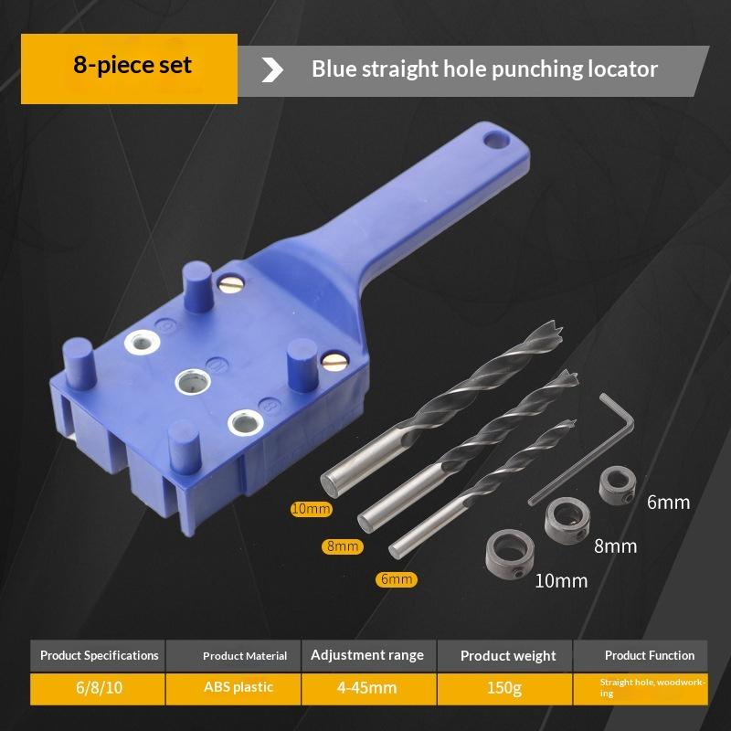 For Carpentry Straight Hole Locator Clamp Woodworking Dowel Handheld Drill Guide And Hole Saw Tool 6/8/10Mm Drill Bit