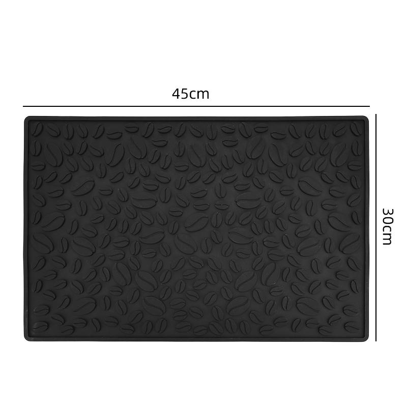 

Coffee Bean Mat Silicone Waterproof Thermal Insulation Drainage Mat Non-Slip Coffee Accessories Bar Counter Mat Tea Station чёрный