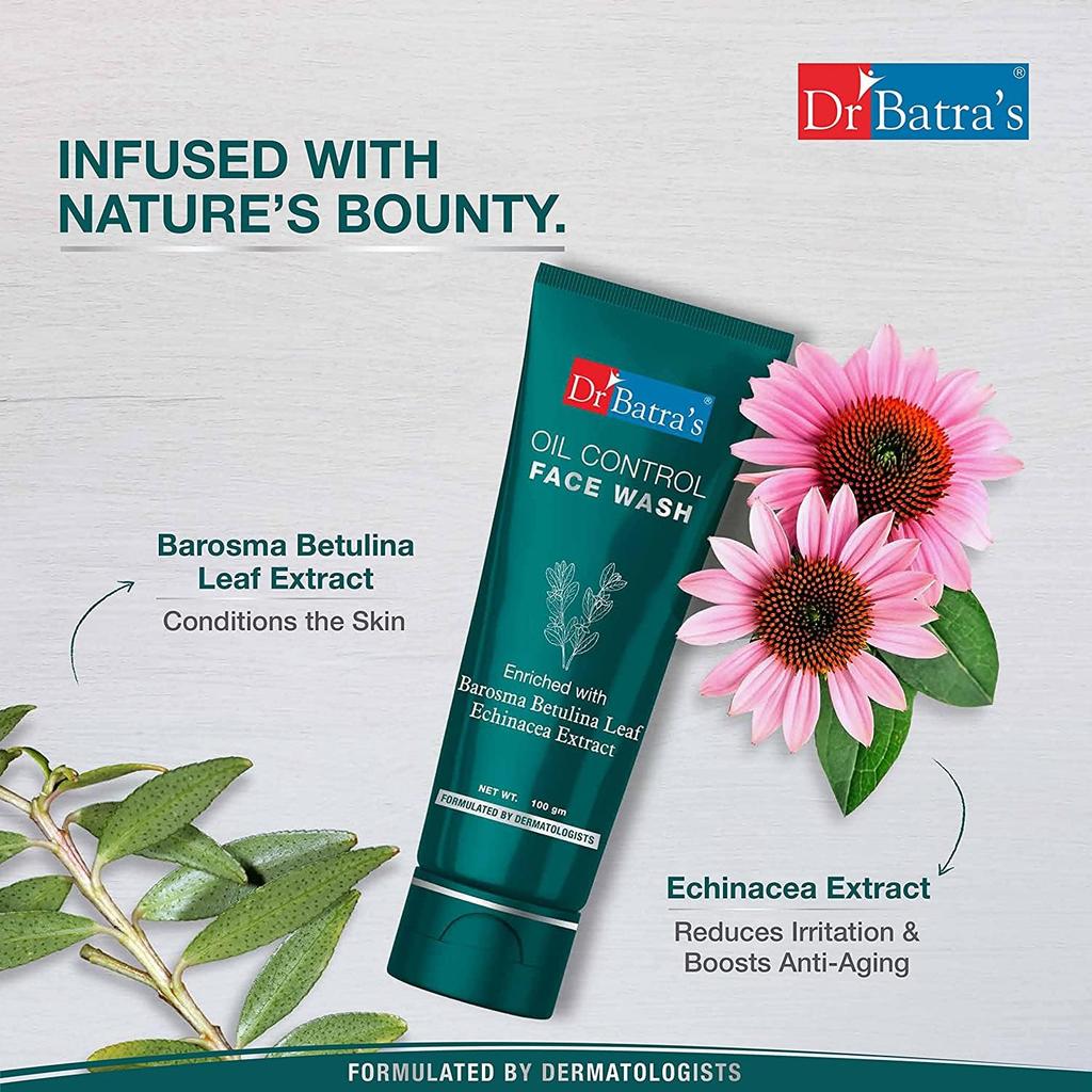 Dr Batra's Oil Control Face Wash 100g Pack of 1 Sulfate Silicone Soap Free Gel Cleanser