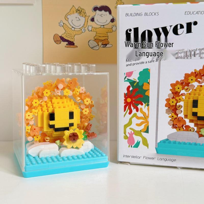 Secret Garden Flower Building Blocks: Rose & Carnation Potted Plant Toy - Perfect for Children's Play and Teacher's Day Gifts