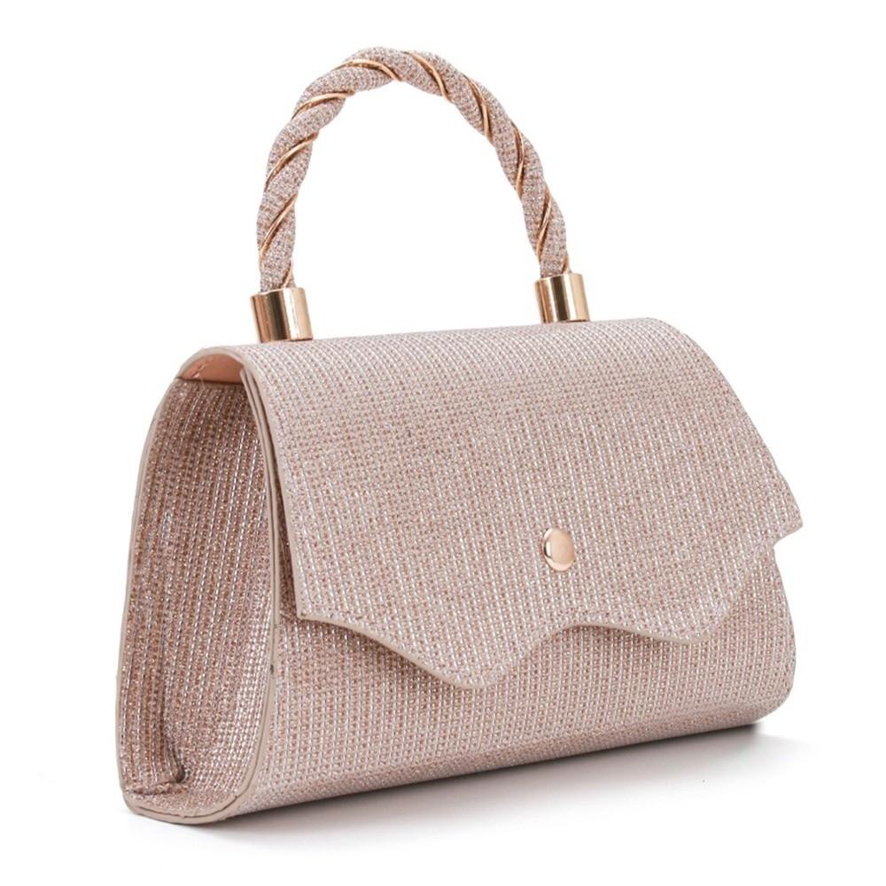 New Pure Color Evening Bag Rhinestones Large Capacity Women Handbag Makeup Handbag For Wedding Party