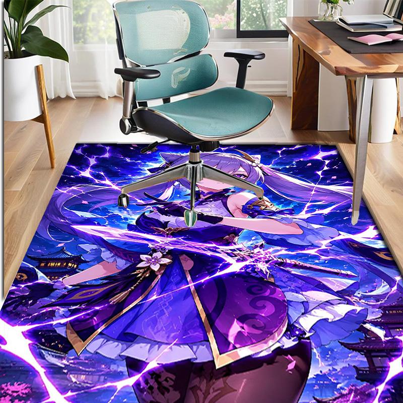 Genshin Impact Pattern Rug, Indoor/Outdoor Mat, for Picnic, Gameroom, Bedroom, Office, Living Room, Home Decor Carpet, Birthday Gift