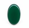 Green Onyx Oval Cabochon Gemstone Ring, 925 Sterling Silver, Large Statement Cocktail Ring for Women