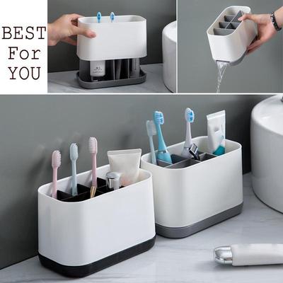 Caja de almacenamiento para cepillo de dientes, estante para taza de pasta de dientes, cesta de almacenamiento para baño