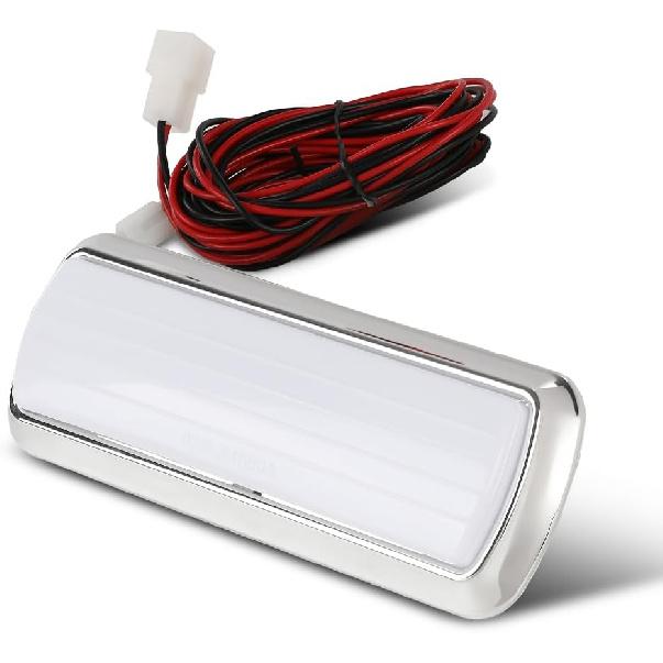 

GRAND ORANGE LED Dome Light Chrome Interior Clear Lens Compatible with Chevy GMC Truck Pickup C10 C20 K10 1960-1972 Dome Lamp Assembly Inside Cab