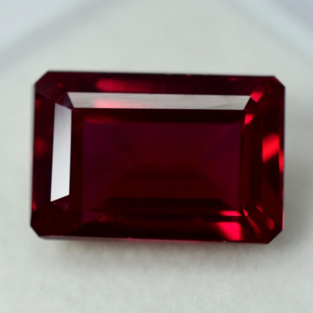 Natural Red Ruby Loose Gemstone Emerald Shape - 8.10 ct Bloody for Jewelry Making and Crafts