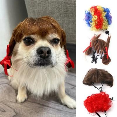 Evcil Hayvan Perukları Cosplay Aksesuarları Komik Köpekler Kediler Travestilik Saç Şapka Kostümler Cadılar Bayramı Noel Evcil Hayvan Malzemeleri için Baş Aksesuarları