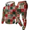 Men's Casual Sweatshirt Set with Pattern for Fall and Winter
