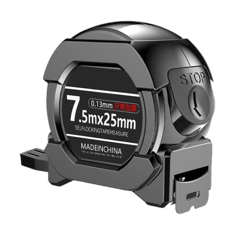Retractable Measuring Tape with Flexible Steel Blade & Impact Resistant Shell Shockproof Tape Measure for Household
