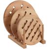 2Pcs Japanese Style Bamboo Pot Holder Square/Round Drink Insulation Pad Dishes Stand  Tableware