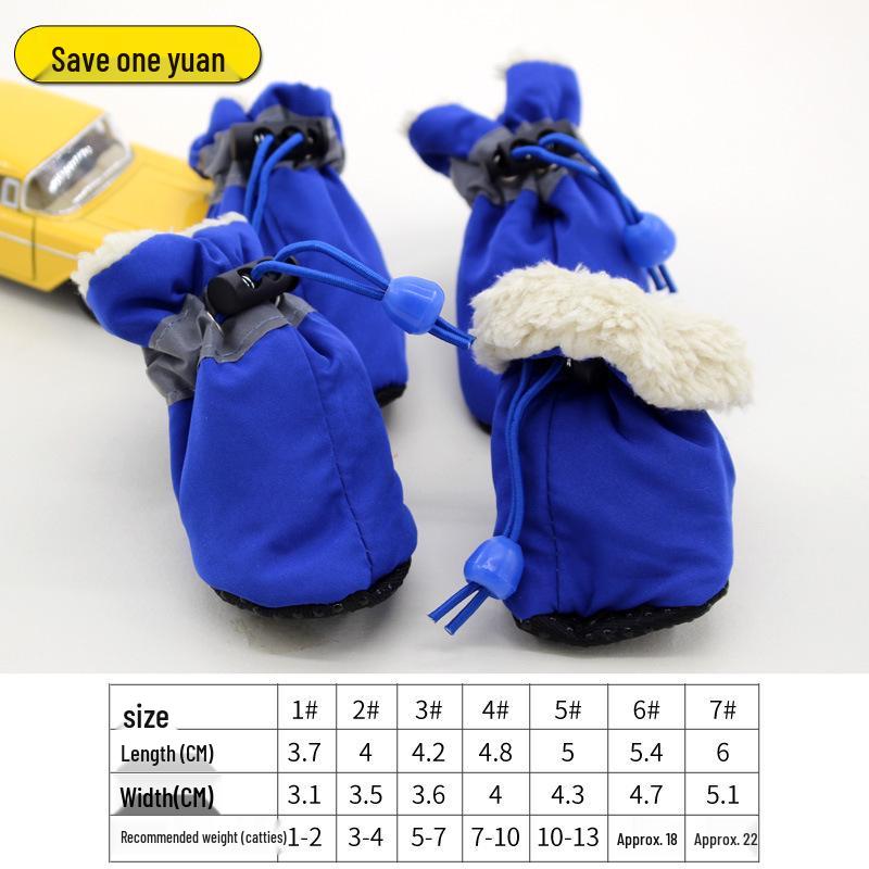 

Теплые Нескользящие Бархатные Ботинки и Носки для Собак на Осень/Зиму - Обувь на Мягкой Подошве для Собак Средних и Малых Пород Size 5