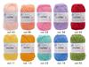 Millais Cotton Medium 10 Color 1 Ball 40g Crochet Knitting Yarn, Thick, Set, Approx. 128m, (Bright)