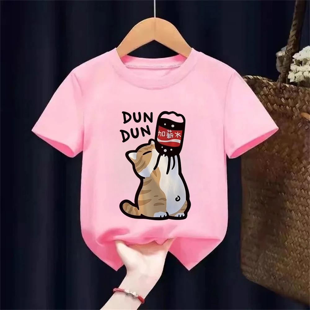 T Shirt Cat Chinoiserie Style Funny Summer Retro Trend Cartoon Kitten Tops Tee Tshirt Kids Design Lovers Casual Short Sleeved